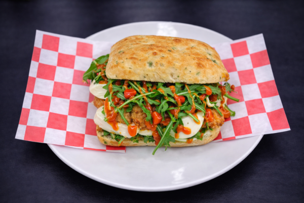 Focaccia with Breaded Chicken Milanese and Mozzarella