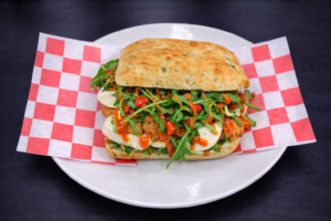3. Focaccia with Breaded Chicken Milanese and Mozzarella